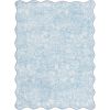 36"x56" Blue Feather Faux Fur Scalloped Indoor Accent Rug